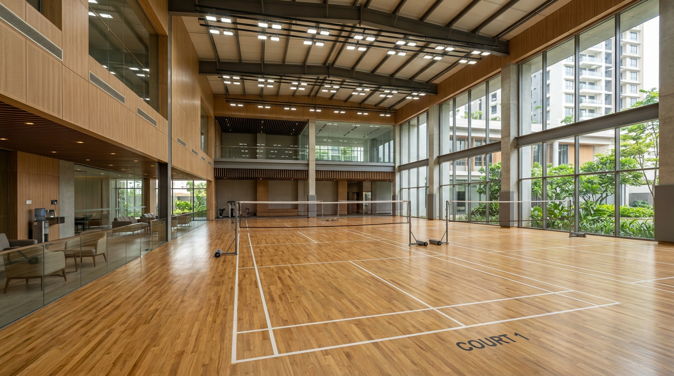 Badminton court preview